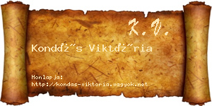Kondás Viktória névjegykártya